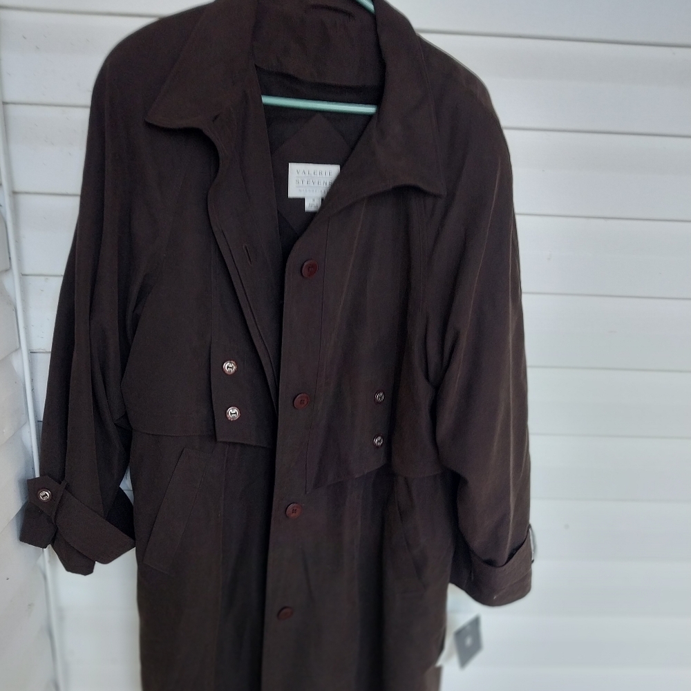 Valerie Stevens Microfiber Trench Coat size 14